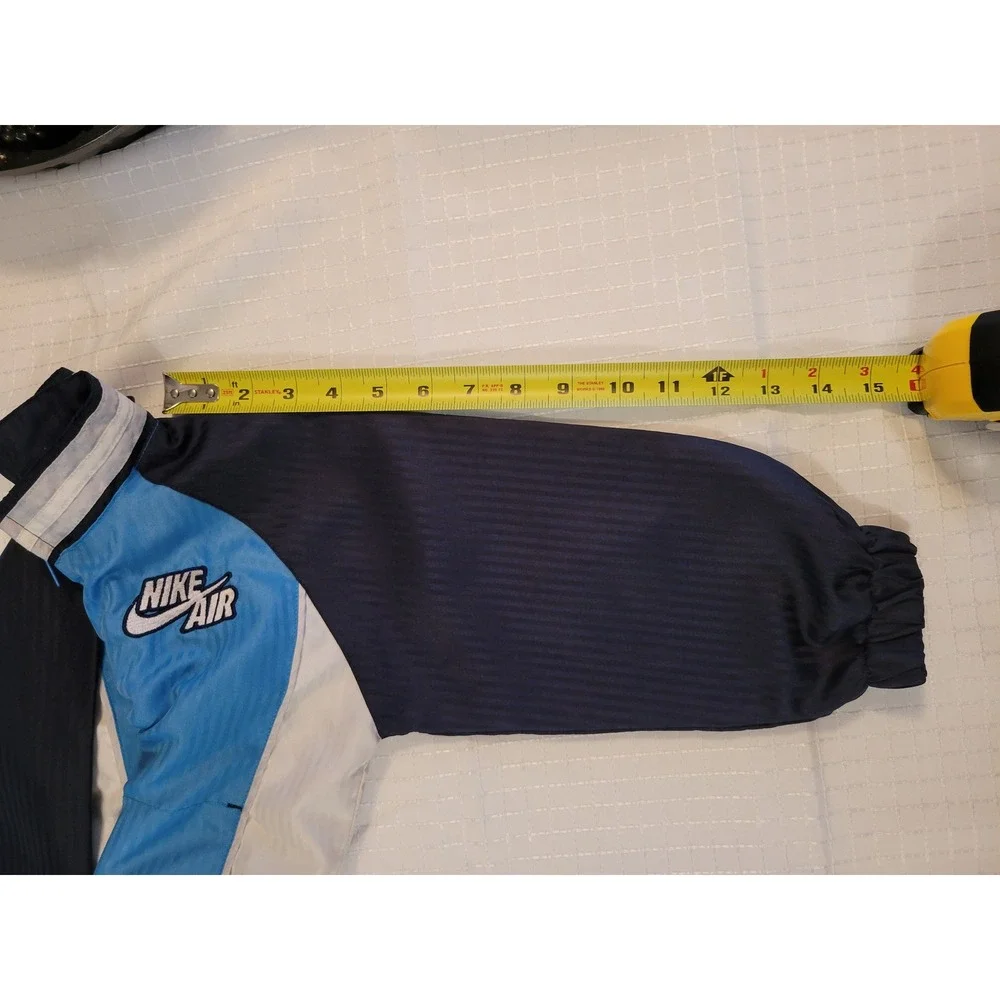 Nike Air Kids Windbreaker Jacket Blue Navy Colorblock Full Zip Mesh Lined Size 7